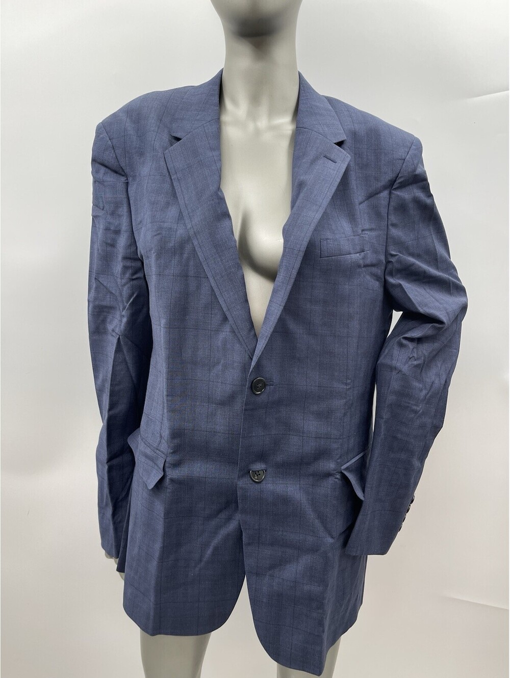 NWT Theory Chambers blazer in blue multi Kingston plaid wool, size 42R